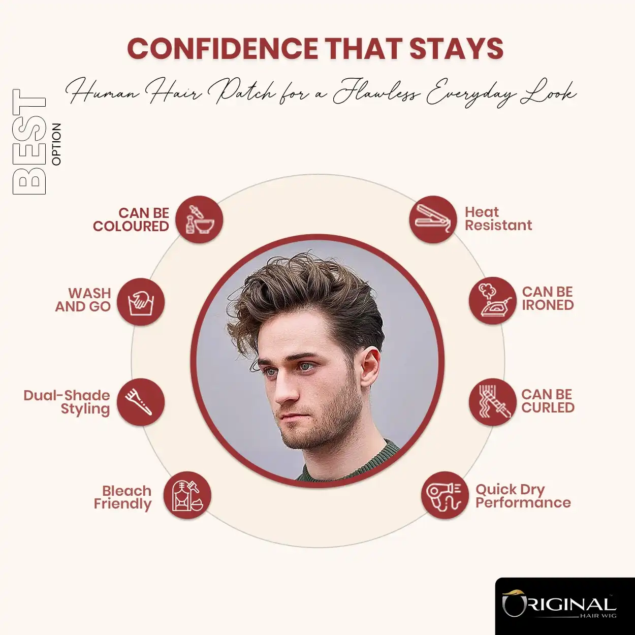 Golden Australia Hair Patch Lightweight Flexible Breathable Comfortable Wear